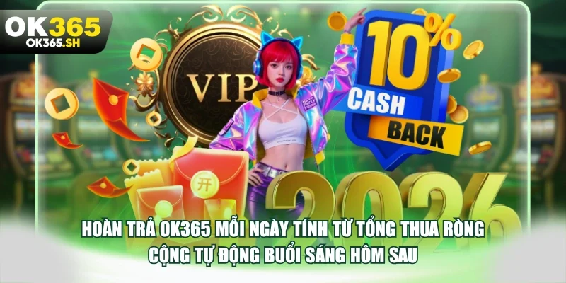 Hoàn trả OK365 mỗi ngày tính từ tổng thua ròng cộng tự động buổi sáng hôm sau.