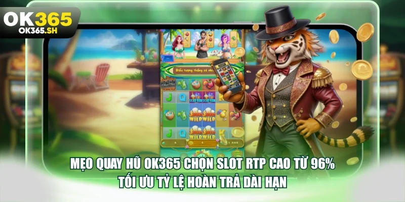 Mẹo quay hũ OK365 chọn slot RTP cao từ 96% tối ưu tỷ lệ hoàn trả dài hạn.